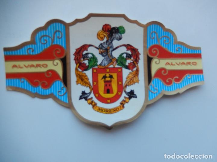 Vitolas de colecci&oacute;n: VITOLA ALVARO -COLECCION HER&Aacute;LDICA SERIE II - APELLIDO MORENO - 13X7 CM