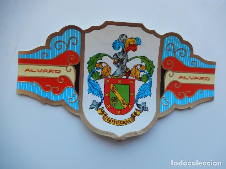 Vitolas de colecci&oacute;n: VITOLA ALVARO -COLECCION HER&Aacute;LDICA SERIE I - APELLIDO GUTIERREZ - 13X7 CM