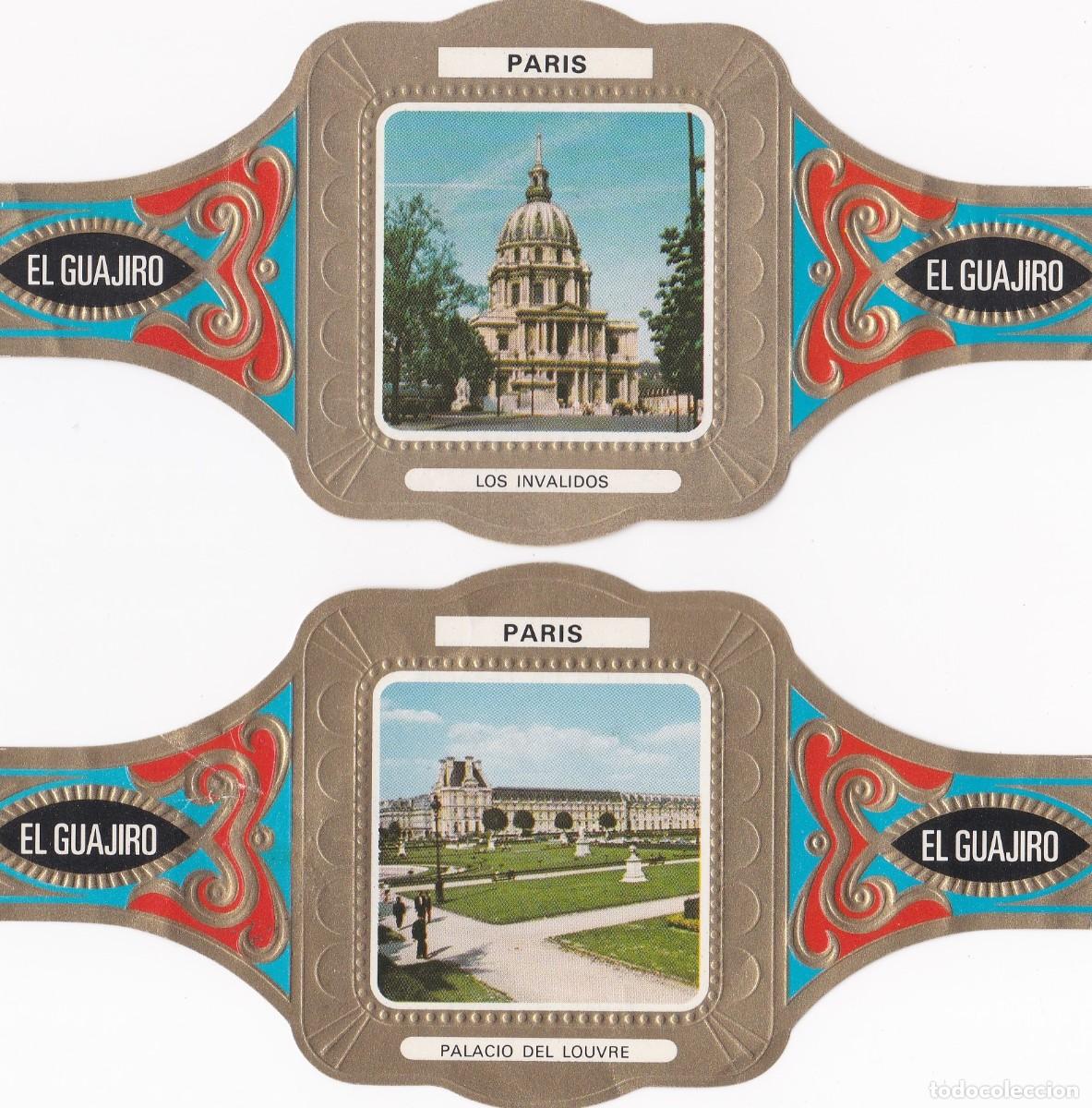 Vitolas de colecci&oacute;n: Vitolas. Serie ciudades Paris, Palacio de Louvre N&ordm;1 y Los Invalidos N&ordm;12.