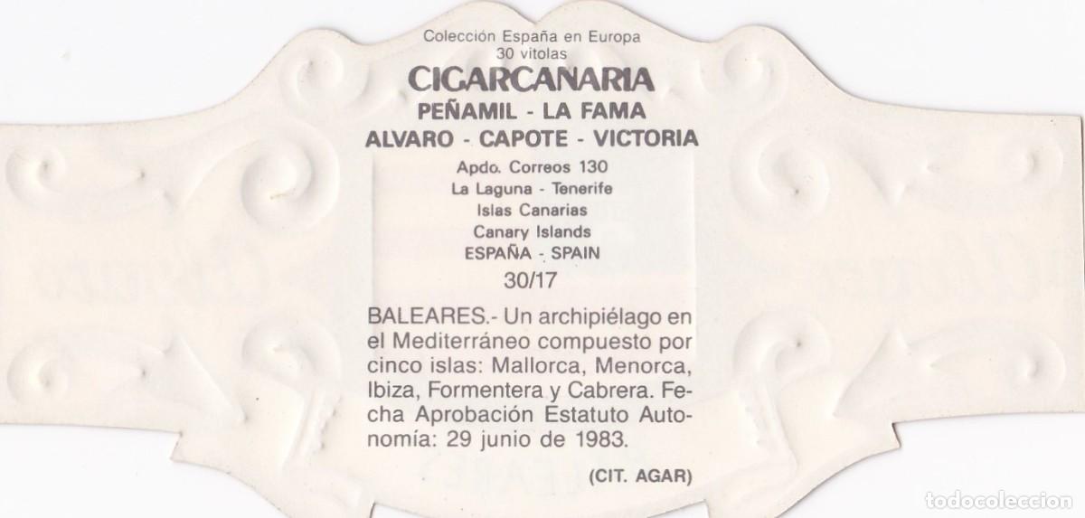 Vitolas de colecci&oacute;n: Vitola. Alvaro, Baleares. - Foto 2
