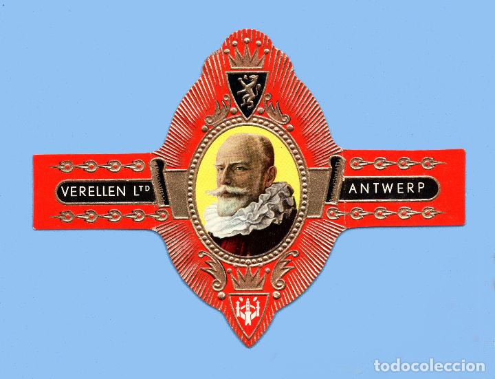 Collection cigar bands: Vitola semigigante antigua - Marca ANTWERP VERELEN LTD. (B&eacute;lgica). (12,5 cms)
