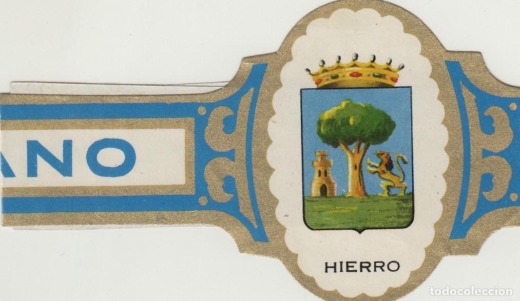 Collection cigar bands: VITOLA CENTEN CUBANO ESCUDOS - HIERRO - 22 cm largo , doblada por alas . fotos ambas caras