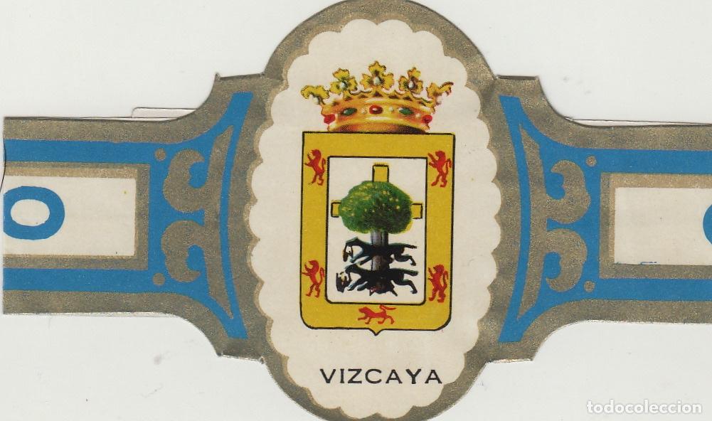 Collection cigar bands: VITOLA CENTEN CUBANO ESCUDOS - VIZCAYA - 22 cm largo , doblada por alas . fotos ambas caras
