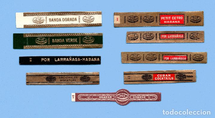 Bagues de cigare de collection: 9 VITOLAS CUBANAS ANTIGUAS (CINTILLOS) - MARCA POR LARRA&Ntilde;AGA
