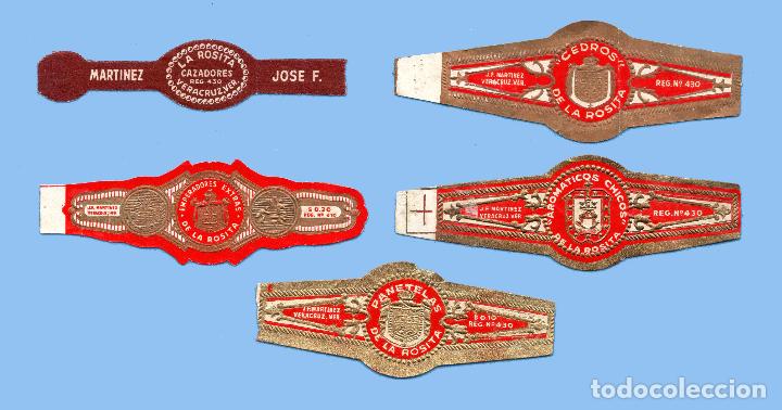 Bagues de cigare de collection: 9 VITOLAS MEXICANAS ANTIGUAS - MARCA LA ROSITA - ESCUDOS