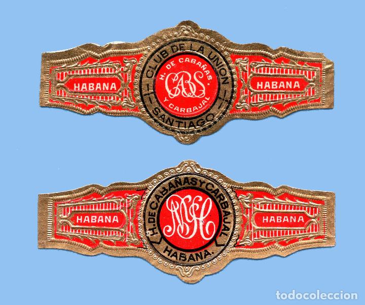 Bagues de cigare de collection: 2 VITOLAS CUBANAS ANTIGUAS - MARCA HIJA DE CABA&Ntilde;AS Y CARBAJAL