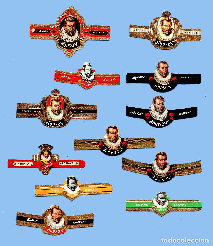 Sammlung von Banderolen: 12 VITOLAS ANTIGUAS - MARCA HUDSON (HOLANDA) - TODAS DISTINTAS