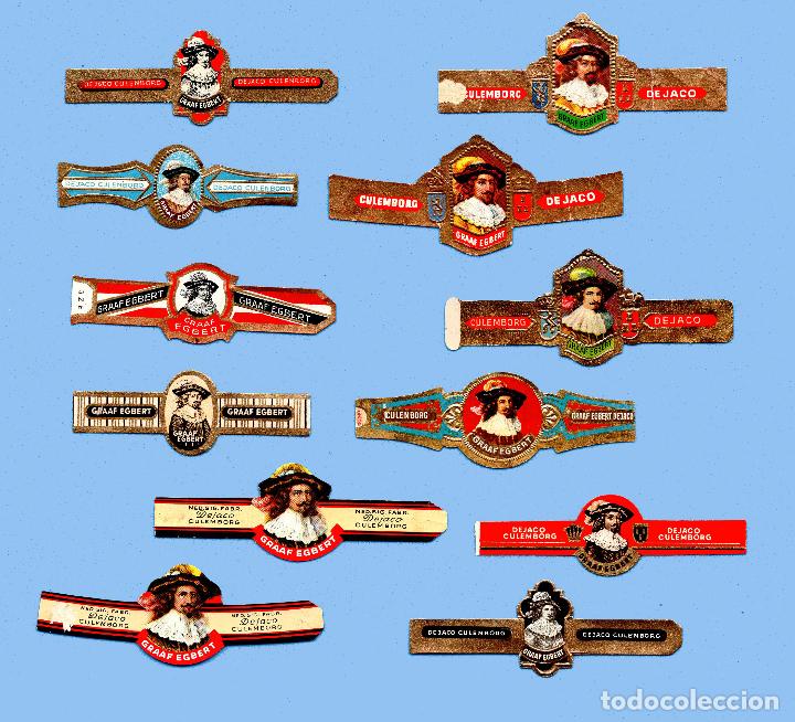 Sammlung von Banderolen: 12 VITOLAS ANTIGUAS - MARCA GRAAF EGBERT (HOLANDA. CULEMBORG) - TEM&Aacute;TICA MUJERES - TODAS DISTINTAS