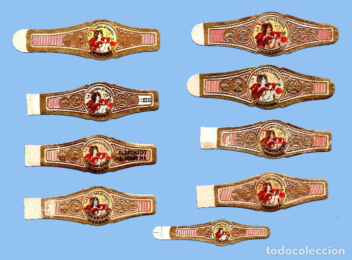 Sammlung von Banderolen: 9 VITOLAS CUBANAS ANTIGUAS - MARCA LA GLORIA CUBANA - TEM&Aacute;TICA MUJERES