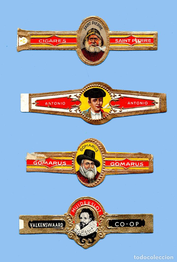 Sammlung von Banderolen: 4 VITOLAS ANTIGUAS - DISTINTAS MARCAS - TEM&Aacute;TICA HOMBRES