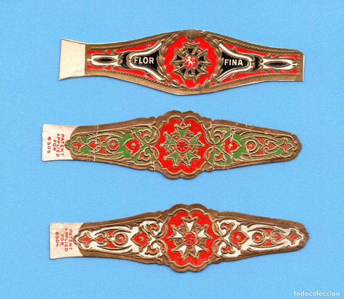 An&eacute;is de charuto de cole&ccedil;&atilde;o: 3 VITOLAS ANTIGUAS - SIN MARCA - TEM&Aacute;TICA MEDALLAS Y CONDECORACIONES