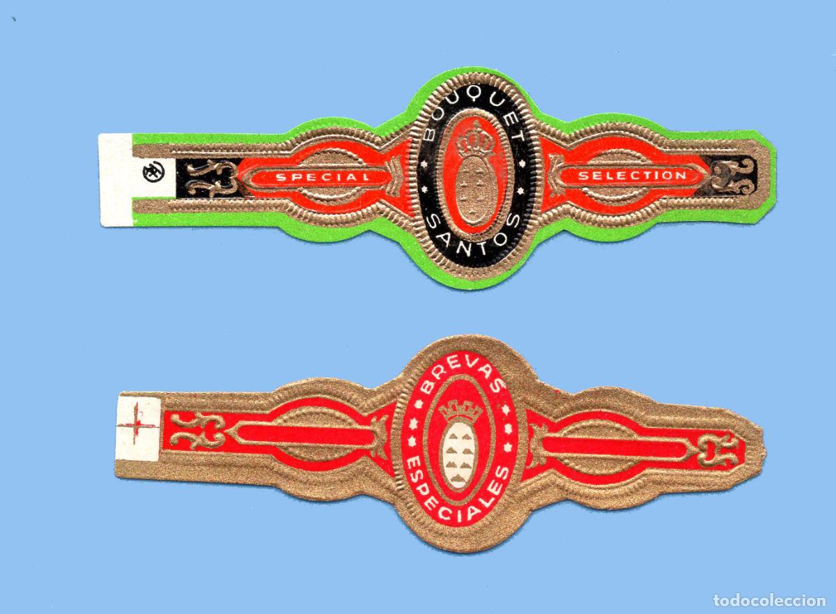 An&eacute;is de charuto de cole&ccedil;&atilde;o: 2 VITOLAS ANTIGUAS - SIN MARCA - TEM&Aacute;TICA HER&Aacute;LDICA - ESCUDOS