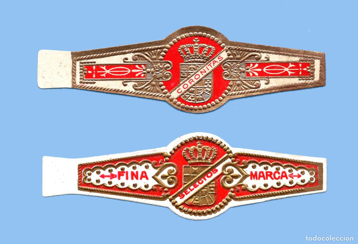 An&eacute;is de charuto de cole&ccedil;&atilde;o: 2 VITOLAS ANTIGUAS - SIN MARCA - TEM&Aacute;TICA ESCUDOS