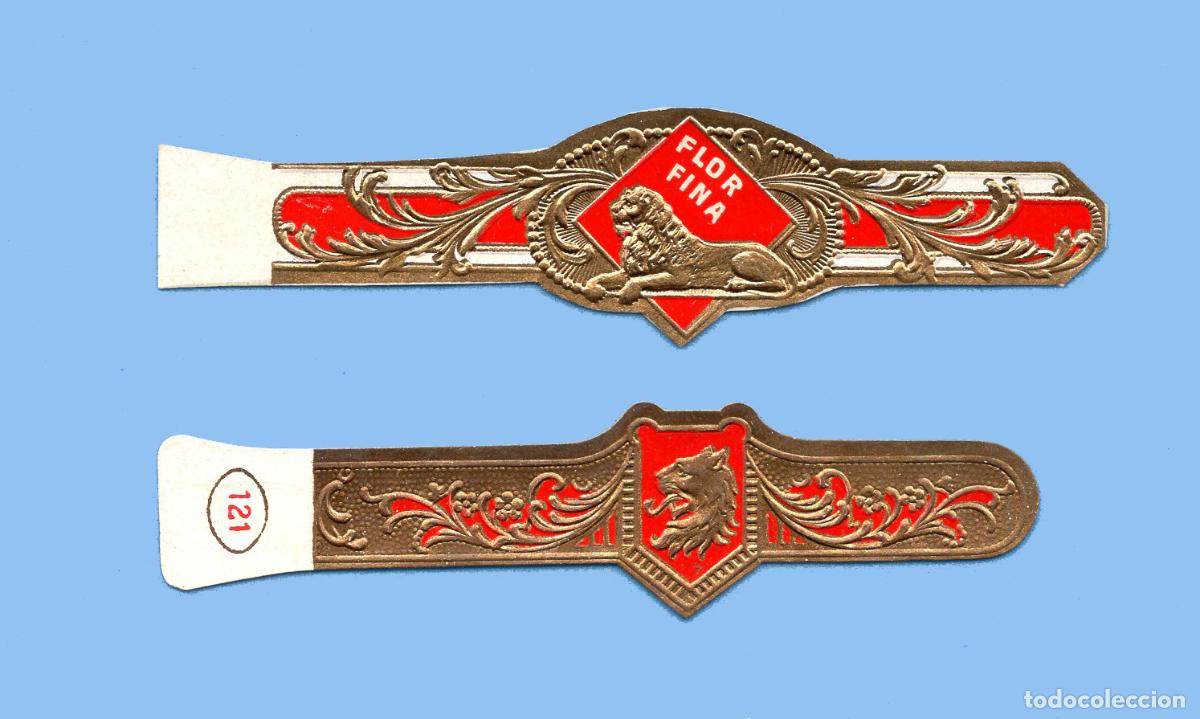 An&eacute;is de charuto de cole&ccedil;&atilde;o: 2 VITOLAS ANTIGUAS - SIN MARCA - TEM&Aacute;TICA FAUNA - LEONES