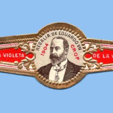 Vitolas de colección: VITOLA ANTIGUA - MARCA LA VIOLETA (MEXICO) - REGALIA DE EDUARDO VII (INGLATERRA)