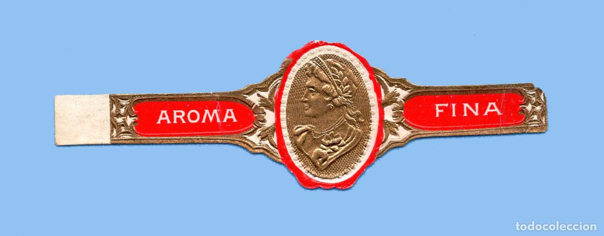 Collection cigar bands: VITOLA ANTIGUA - SIN MARCA - AROMA FINA - PERSONAJE MASCULINO EN RELIEVE