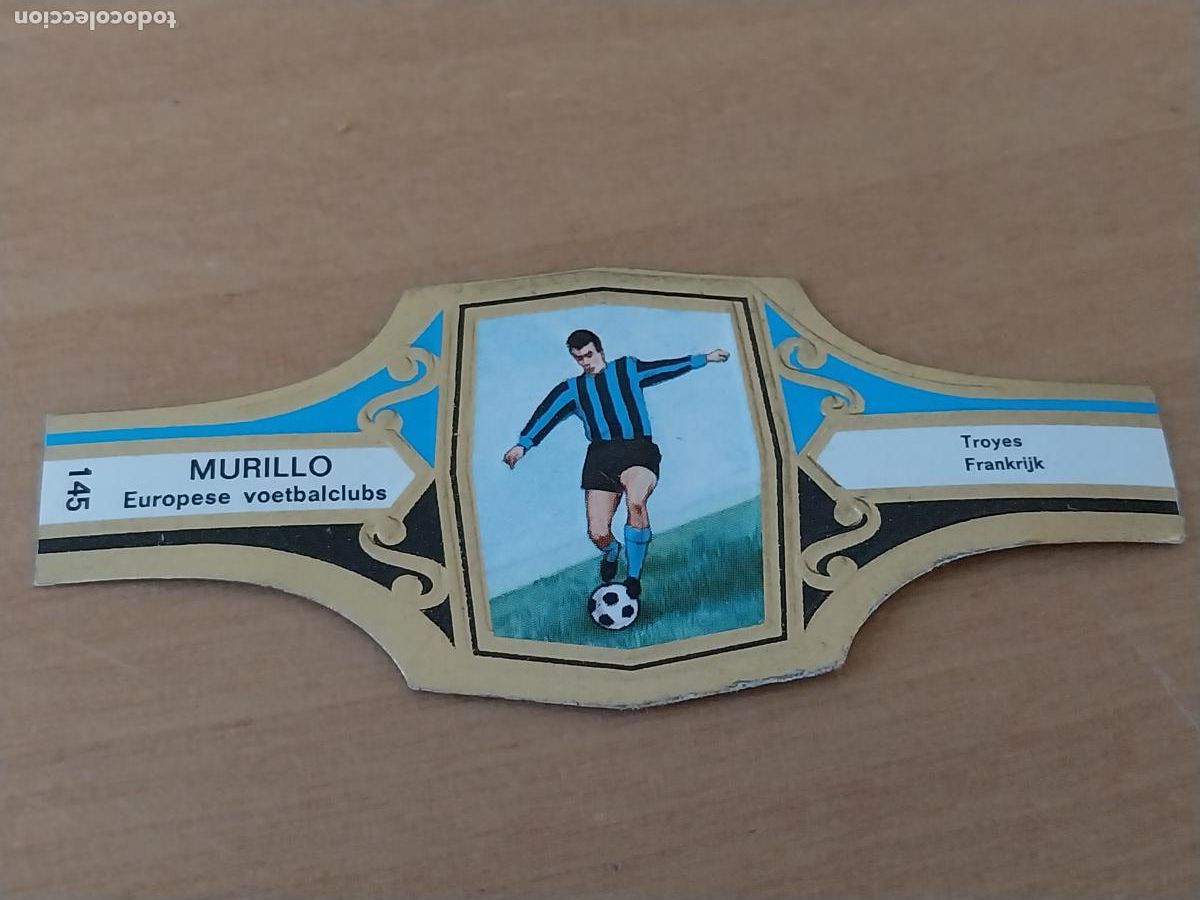Collection cigar bands: TROYES FRANCIA * FUTBOL TEAM VITOLA PROMO TABACO MURILLO 6,5CM VINTAGE ORIGINAL