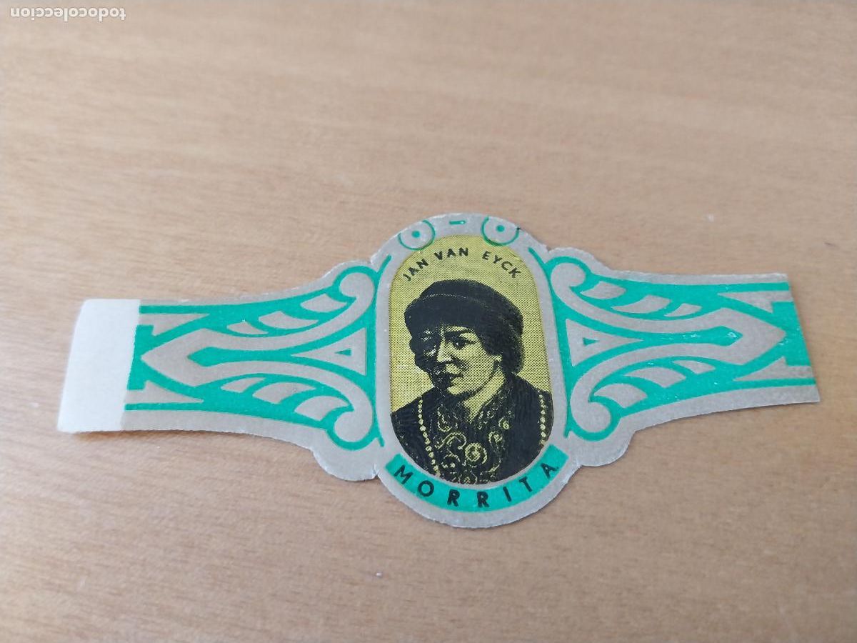An&eacute;is de charuto de cole&ccedil;&atilde;o: JAN VAN EYCK VITOLA PROMO TABACO 8CM LARGO ORIGINAL VINTAGE 60&acute;S FONDO AMARILLO