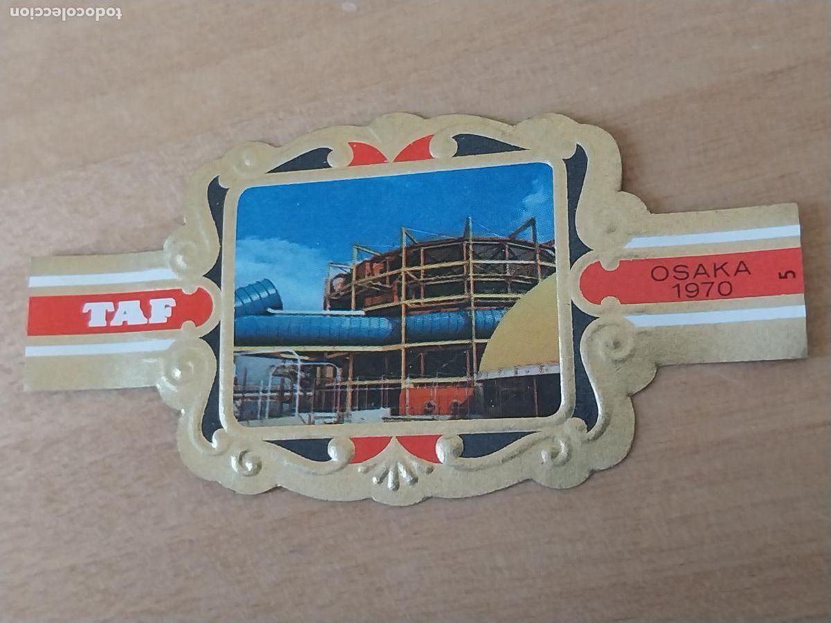 An&eacute;is de charuto de cole&ccedil;&atilde;o: EXPO OSAKA JAPON 1970 PABELLON MITSUI PROMO TABACO VITOLA VINTAGE 6,5CM LARGO