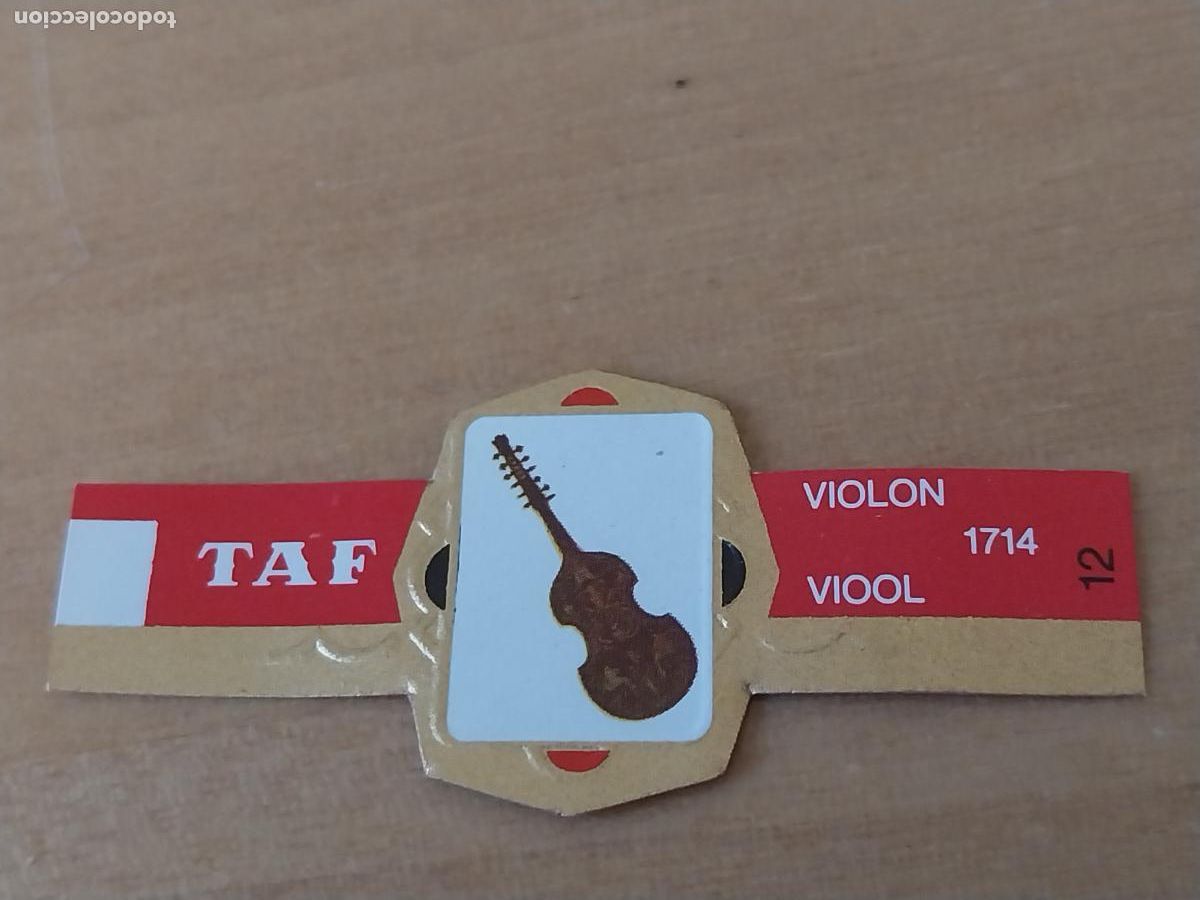 Collection cigar bands: VIOLON INSTRUMENTOS CUERDA PROMO TABACO VITOLA ANTIGUA ORIGINAL 5CM
