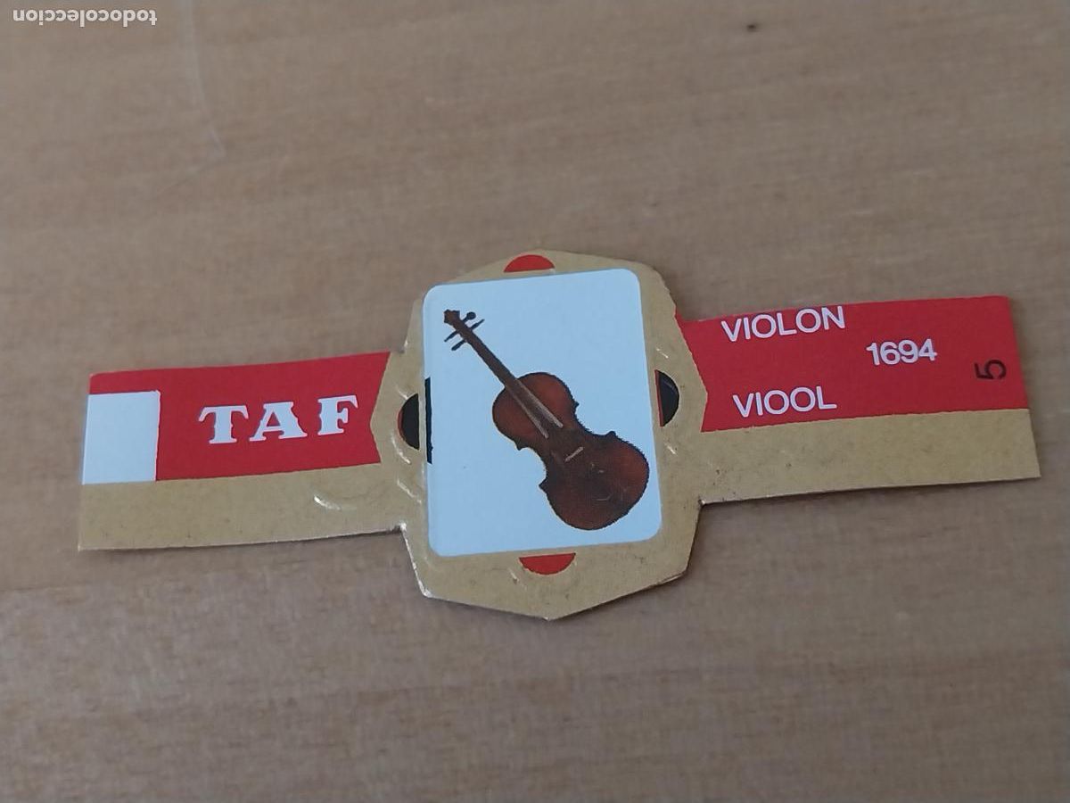 Collection cigar bands: VIOLON NR 5 INSTRUMENTOS CUERDA PROMO TABACO VITOLA ANTIGUA ORIGINAL 5CM