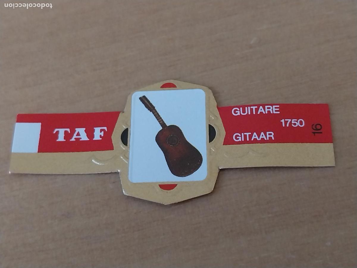 Bagues de cigare de collection: GUITARRA GUITARE 16 INSTRUMENTOS CUERDA PROMO TABACO VITOLA ANTIGUA ORIGINAL 5CM