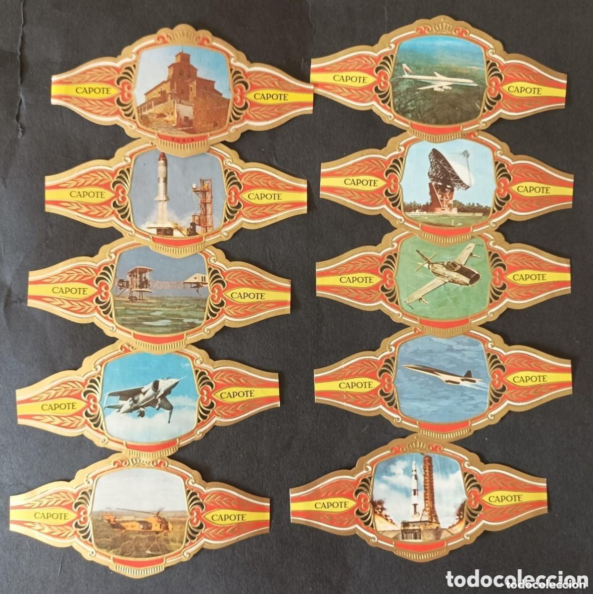 Vitolas de colecci&oacute;n: Vitolas Capote. Colecci&oacute;n conquista del espacio (8) & Arquitectura Monumental (1)