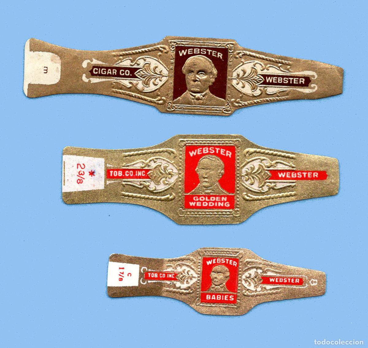 Vitole di collezione: 3 VITOLAS ANTIGUAS - MARCA WEBSTER - PROCEDENCIA USA - TEM&Aacute;TICA PERSONAJES MASCULINOS