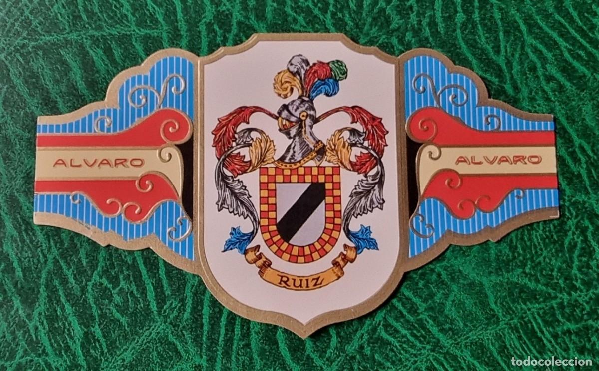 Vitolas de colecci&oacute;n: VITOLA ALVARO , SERIE II - HERALDICA -ESCUDO DEL APELLIDO RUIZ