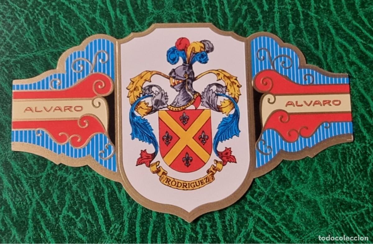 Vitolas de colecci&oacute;n: VITOLA ALVARO , SERIE II - HERALDICA -ESCUDO DEL APELLIDO RODRIGUEZ