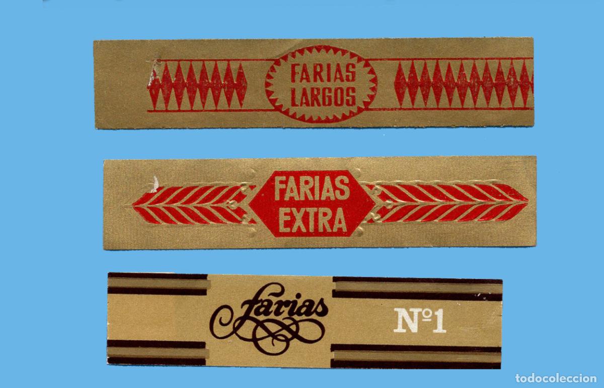 Bagues de cigare de collection: 3 Vitolas Antiguas - Marca FARIAS