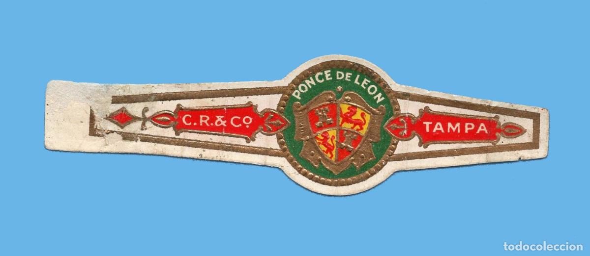 An&eacute;is de charuto de cole&ccedil;&atilde;o: VITOLA ANTIGUA - PROCEDENCIA USA - MARCA PONCE DE LEON - C. R. CO. - TAMPA - ESCUDO