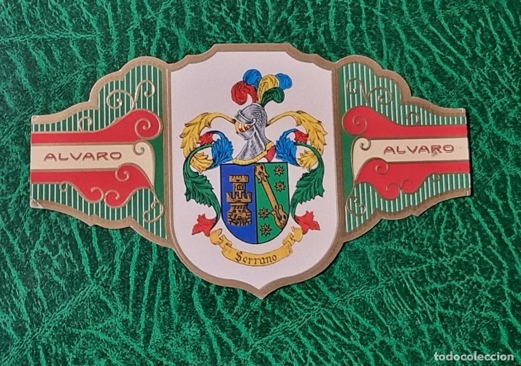 Bagues de cigare de collection: VITOLA ALVARO , SERIE III - HERALDICA -ESCUDO DEL APELLIDO SERRANO