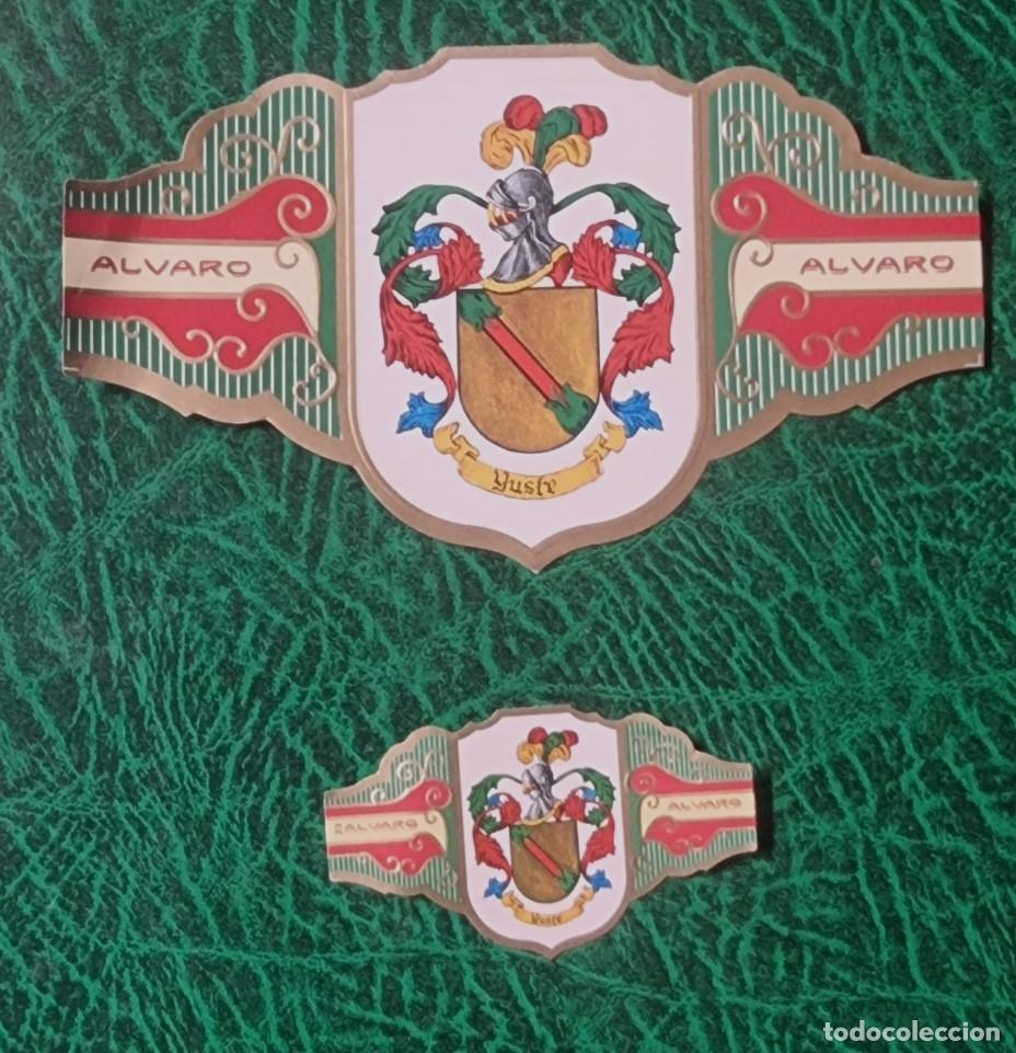 Bagues de cigare de collection: 2 VITOLAS ALVARO , SERIE HERALDICA -ESCUDO DEL APELLIDO YUSTE