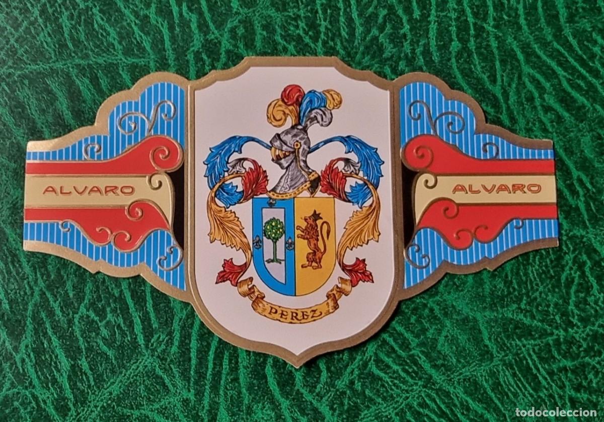 Bagues de cigare de collection: VITOLA ALVARO , SERIE II - HERALDICA -ESCUDO DEL APELLIDO PEREZ