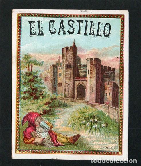 Vitolas de colecci&oacute;n: Vitola, original litograf&iacute;a tabaquera. El Castillo. Tem&aacute;tica: Edificios. - Foto 1