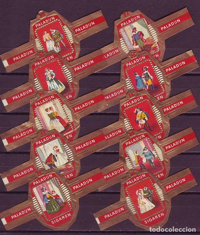 Vitolas de colecci&oacute;n: PALADIJN, DAMAS Y MOSQUETEROS, 10 VITOLAS, SERIE COMPLETA.
