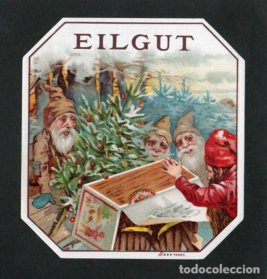 Vitolas de colecci&oacute;n: Vitola, original litograf&iacute;a. Antigua litograf&iacute;a de caja de tabacos. Eilgut.