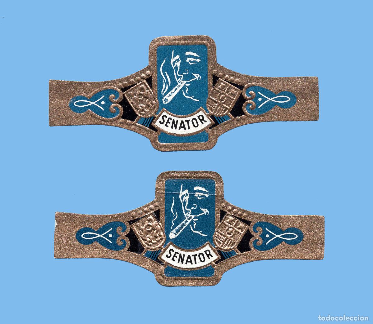 Vitolas de colecci&oacute;n: 2 VITOLAS ANTIGUAS - MARCA SENATOR - TEM&Aacute;TICA FUMADORES (DISTINTAS VARIANTES)