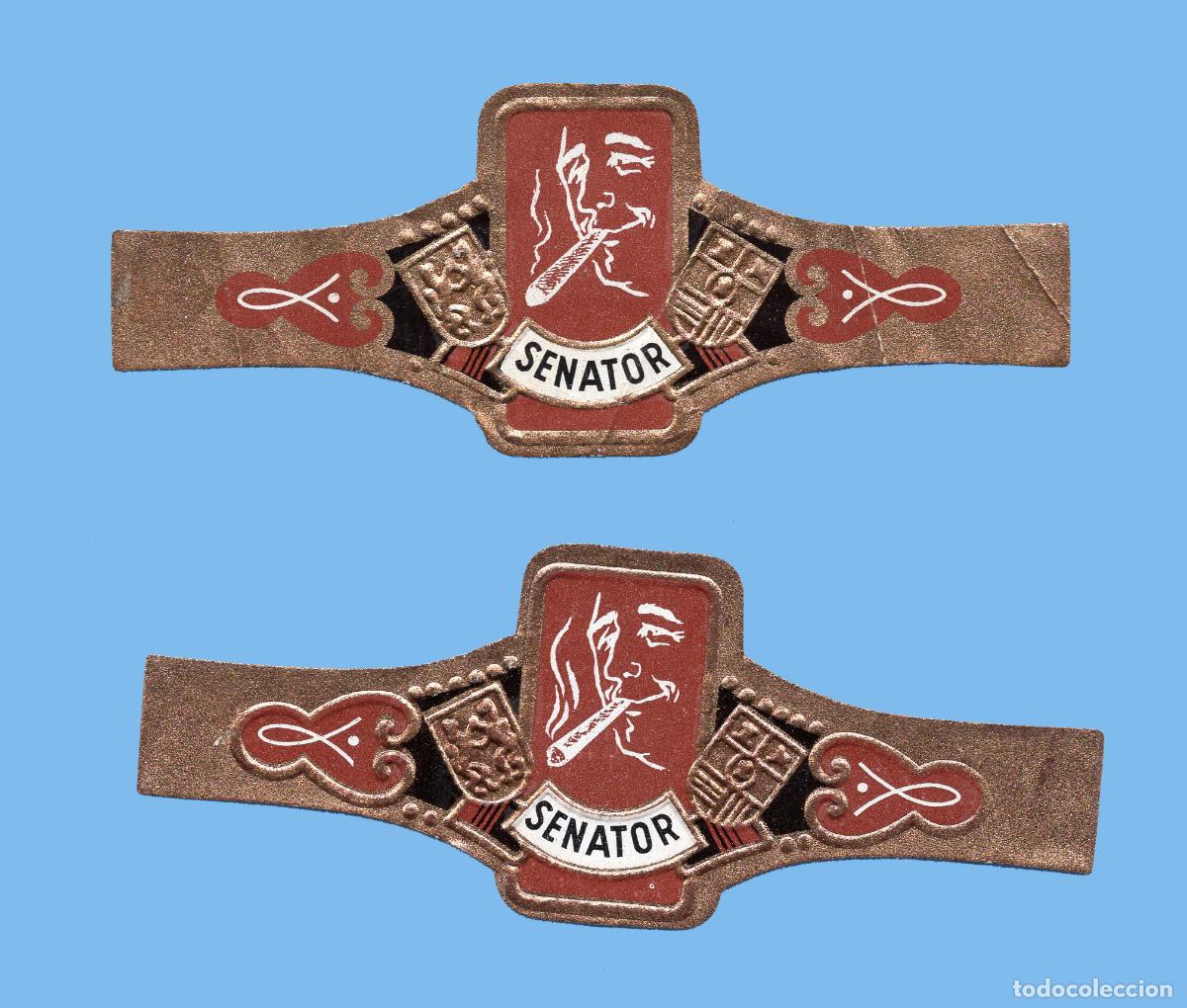 Vitolas de colecci&oacute;n: 2 VITOLAS ANTIGUAS - MARCA SENATOR - TEM&Aacute;TICA FUMADORES (DISTINTAS VARIANTES)