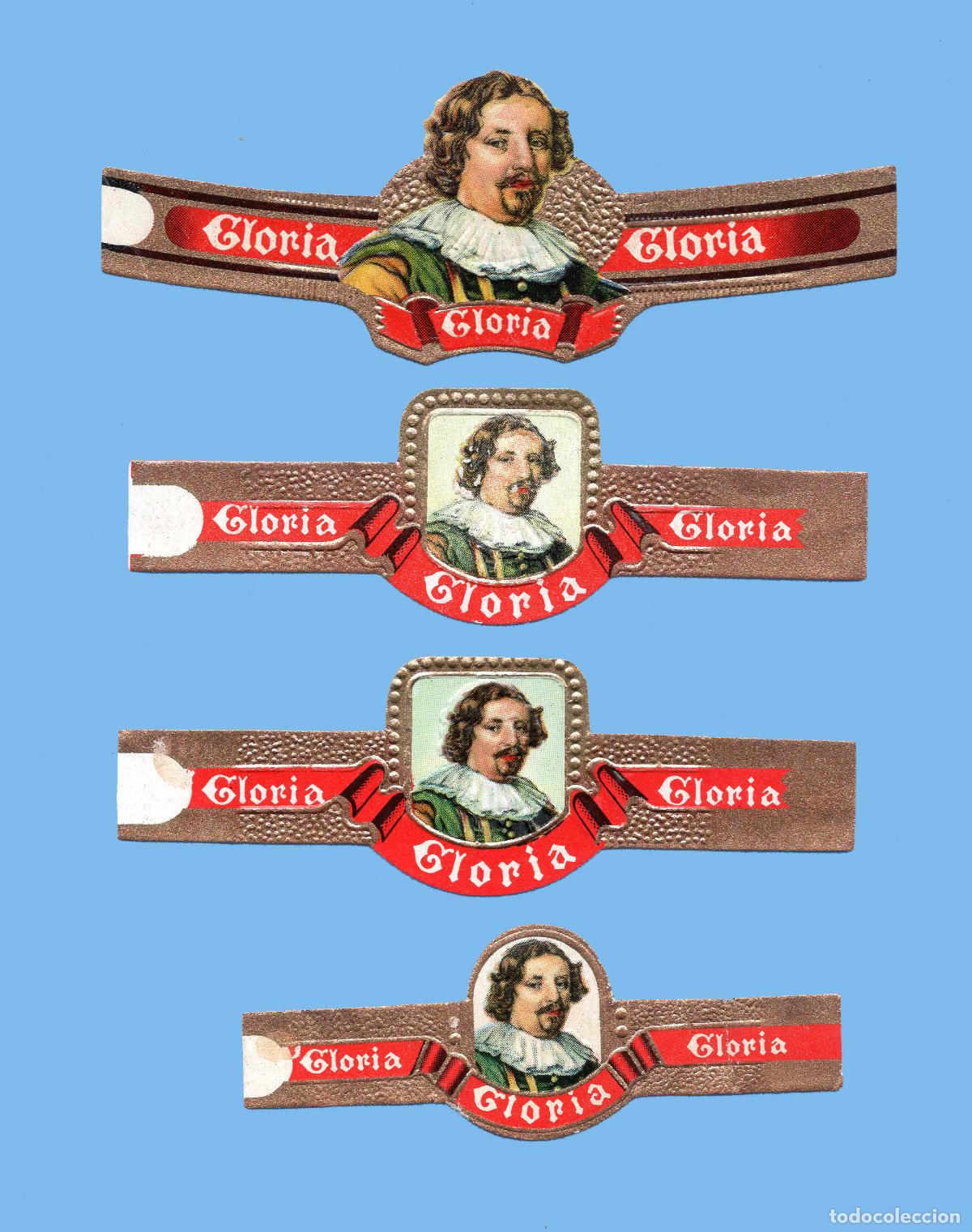 Vitolas de colecci&oacute;n: 4 VITOLAS ANTIGUAS - MARCA GLORIA - TEM&Aacute;TICA PERSONAJES MASCULINOS