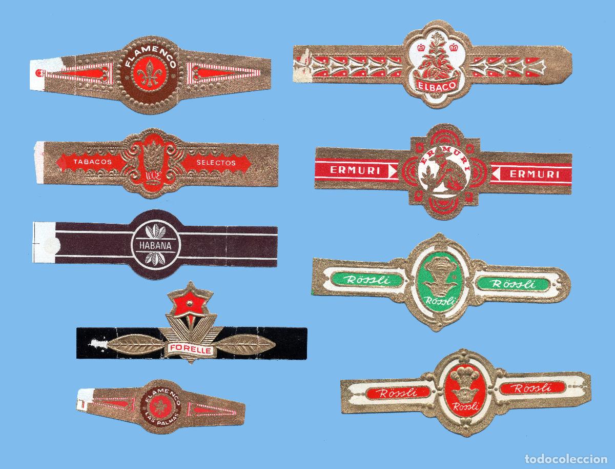 Vitolas de colecci&oacute;n: 9 VITOLAS ANTIGUAS - DISTINTAS MARCAS - TEM&Aacute;TICA PLANTAS Y HOJAS