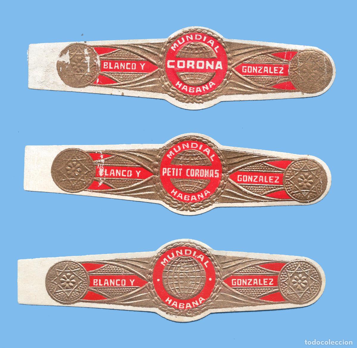 Vitolas de colecci&oacute;n: 3 VITOLAS CUBANAS ANTIGUAS - MARCA LA MUNDIAL