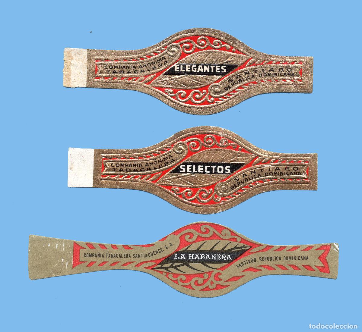 Vitolas de colecci&oacute;n: 3 VITOLAS ANTIGUAS - PROCEDENCIA REP&Uacute;BLICA DOMINICANA - MARCA HABANERA - TEM&Aacute;TICA HOJAS