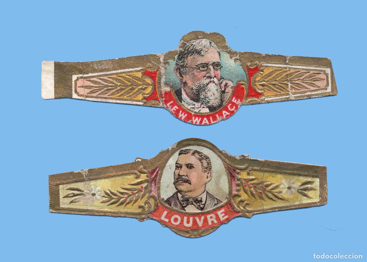 Vitolas de colecci&oacute;n: 2 VITOLAS ANTIGUAS - PROCEDENCIA USA - LEW WALLACE Y LOUVRE - TEM&Aacute;TICA PERSONAJES MASCULINOS