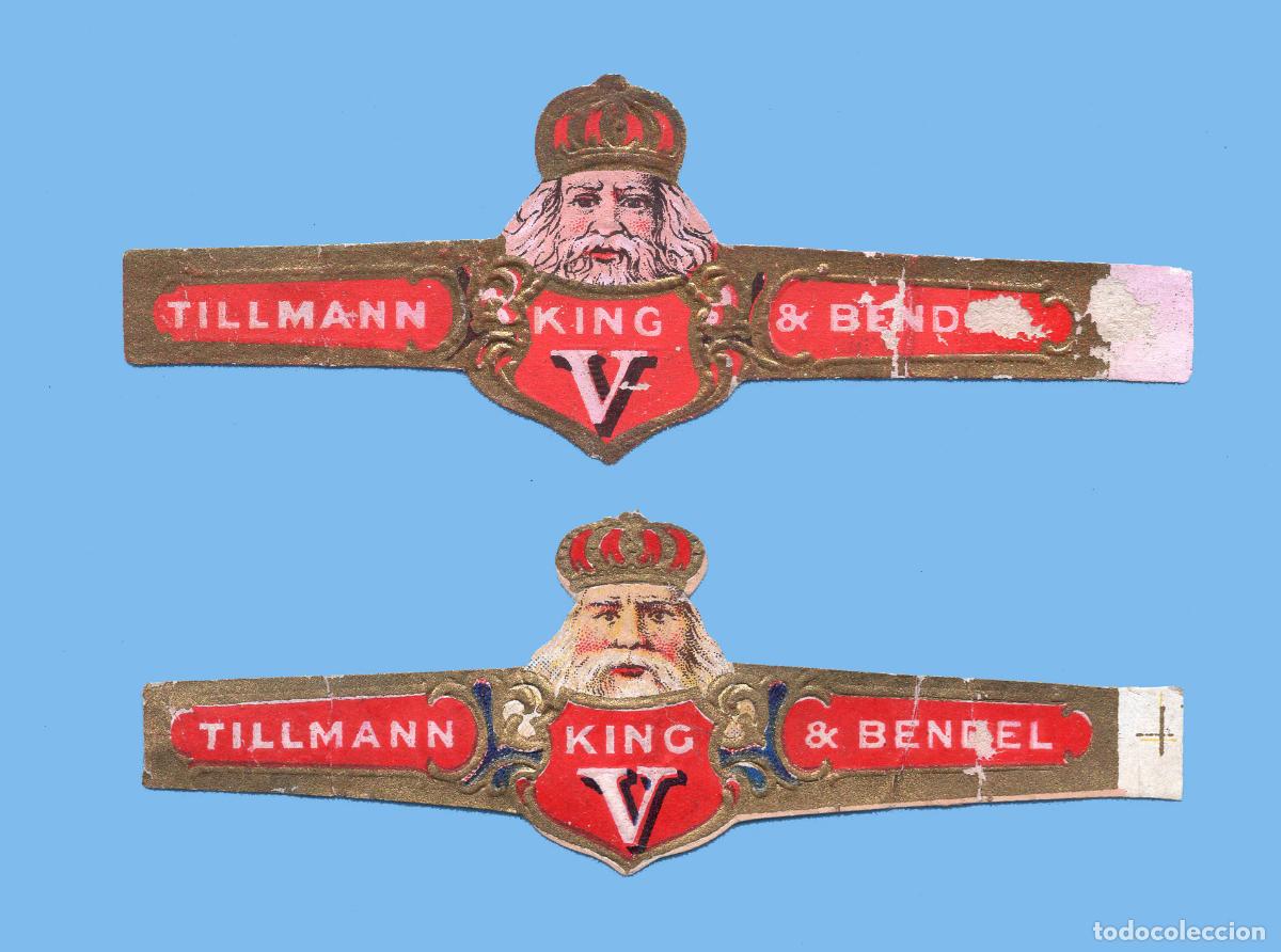 Vitolas de colecci&oacute;n: 2 VITOLAS ANTIGUAS - PROCEDENCIA USA - MARCA KING V - TEM&Aacute;TICA PERSONAJES MASCULINOS