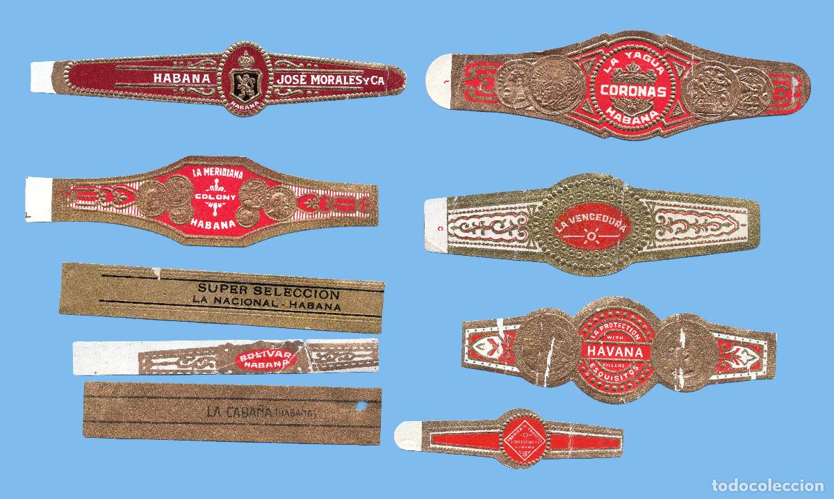 Vitolas de colecci&oacute;n: 9 VITOLAS CUBANAS ANTIGUAS - MARCAS JOSE MORALES, LA MERIDIANA, LA NACIONAL, LA CABA&Ntilde;A, ETC