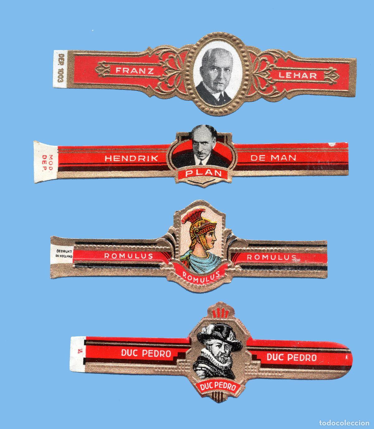 Vitolas de colecci&oacute;n: 4 VITOLAS ANTIGUAS - SIN MARCA - TEM&Aacute;TICA PERSONAJES MASCULINOS