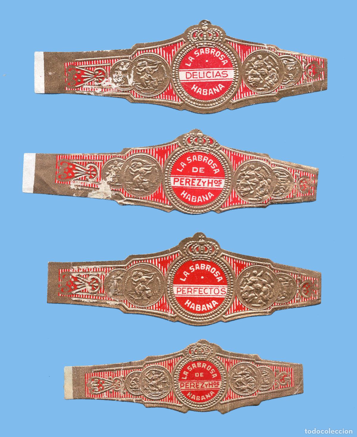 Vitolas de colecci&oacute;n: 4 VITOLAS CUBANAS ANTIGUAS - MARCA LA SABROSA