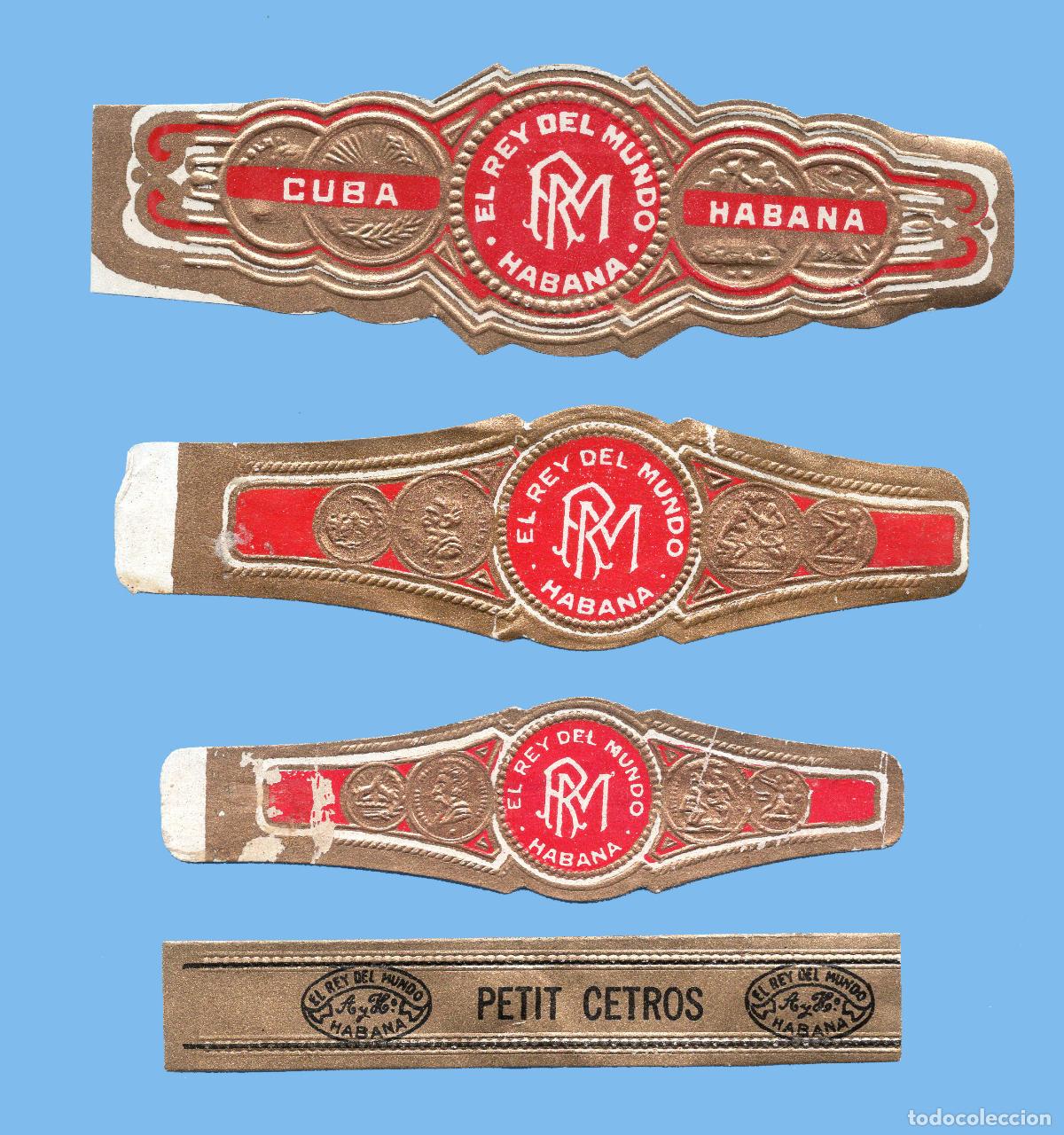 Vitolas de colecci&oacute;n: 4 VITOLAS CUBANAS ANTIGUAS - MARCA EL REY DEL MUNDO